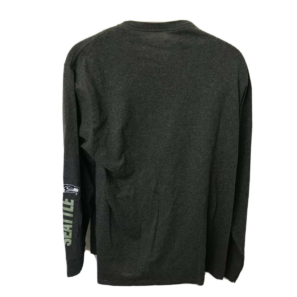 Majestic Seattle Seahawks Long Sleeve T Shirt Mens XL NFL Football Gray - Picture 3 of 4